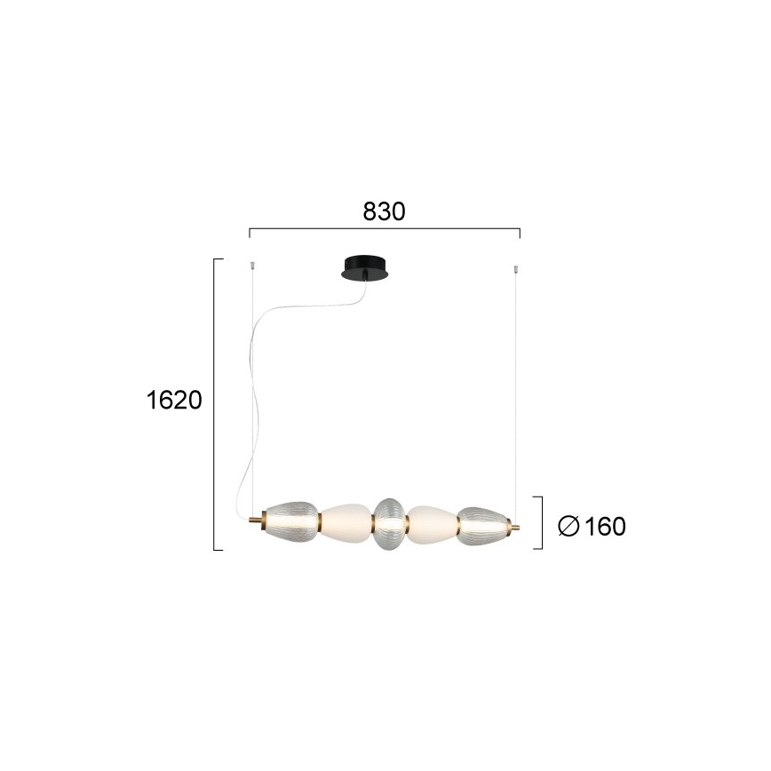 Lampadario LED su cavo SHINY LED/23W/230V bianco/oro