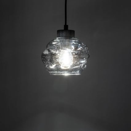 Lampadario LED su cavo ZULIA 1xE27/15W/230V nero/fumé
