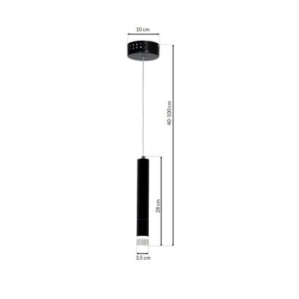 Lampadario LED su corda CARBON LED/5W/230V