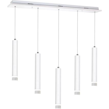 Lampadario LED su filo ALBA 5xLED/25W/230V bianco