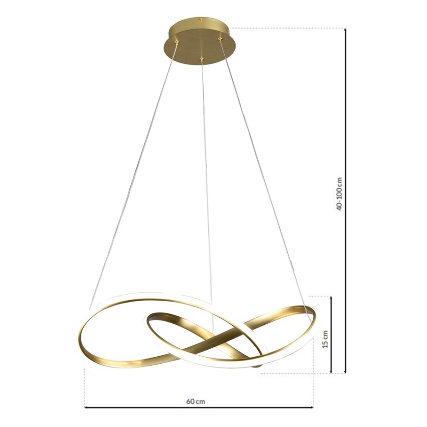 Lampadario LED su filo CAPPIO LED/36W/230V dorato