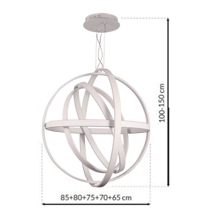 Lampadario LED su filo COPERNICUS 1xLED/260W/230V bianco