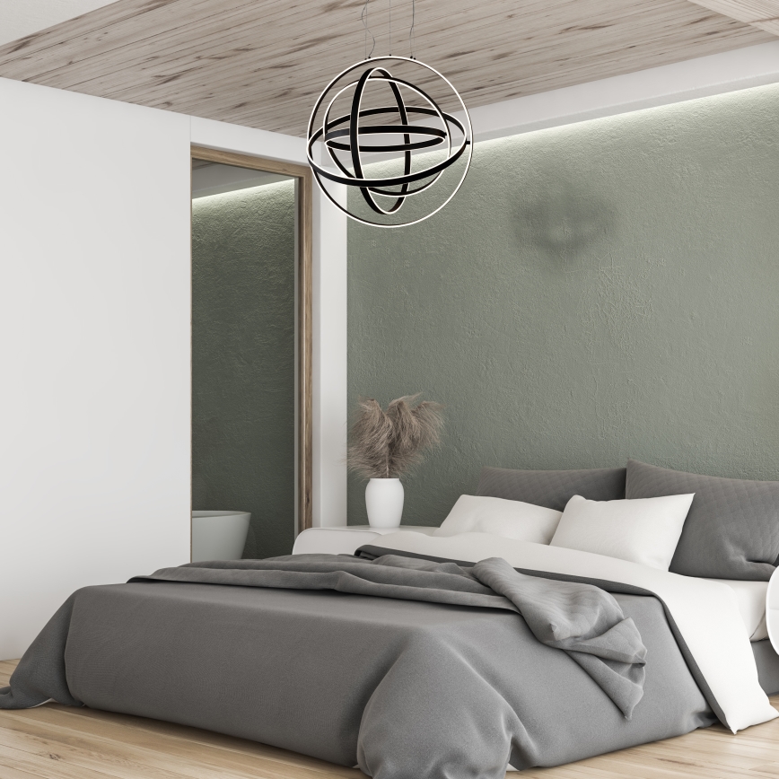 Lampadario LED su filo COPERNICUS 1xLED/260W/230V nero