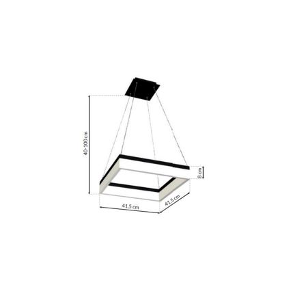 Lampadario LED su filo NERO 1xLED/32W/230V