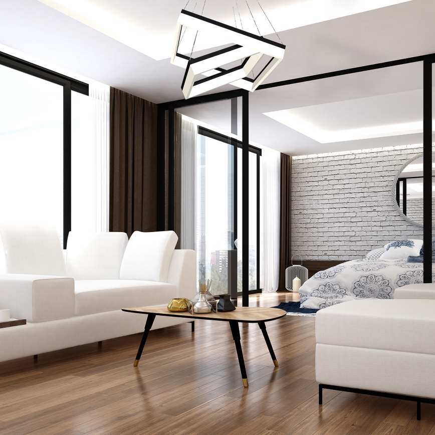 Lampadario LED su filo NERO 2xLED/80W/230V
