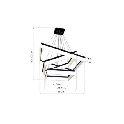 Lampadario LED su filo NERO 3xLED/140W/230V