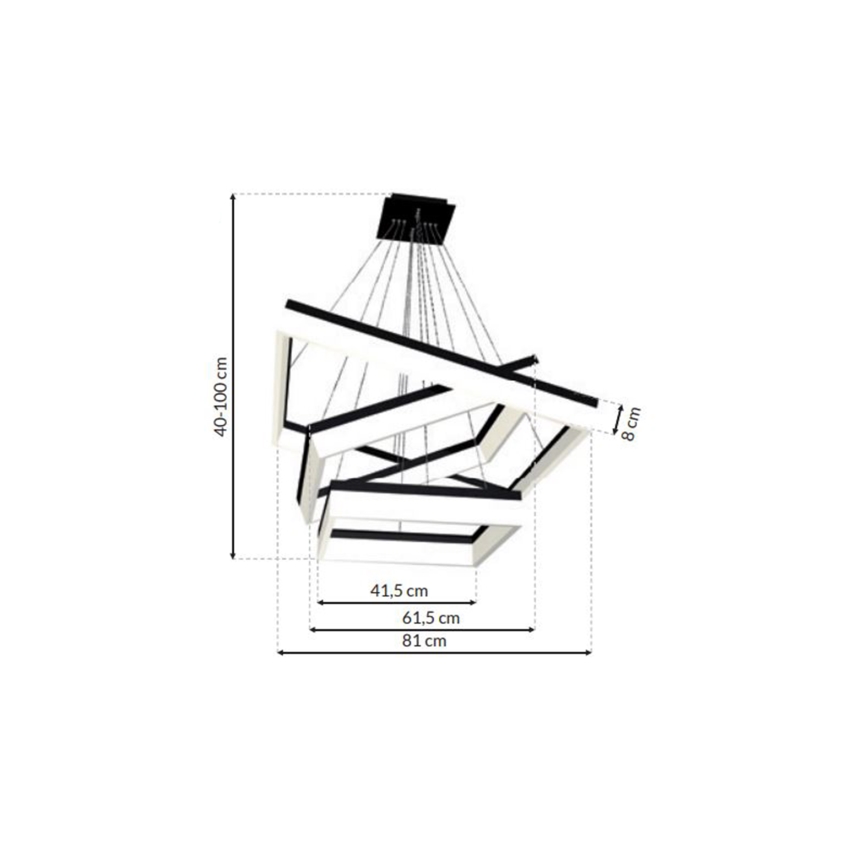 Lampadario LED su filo NERO 3xLED/140W/230V