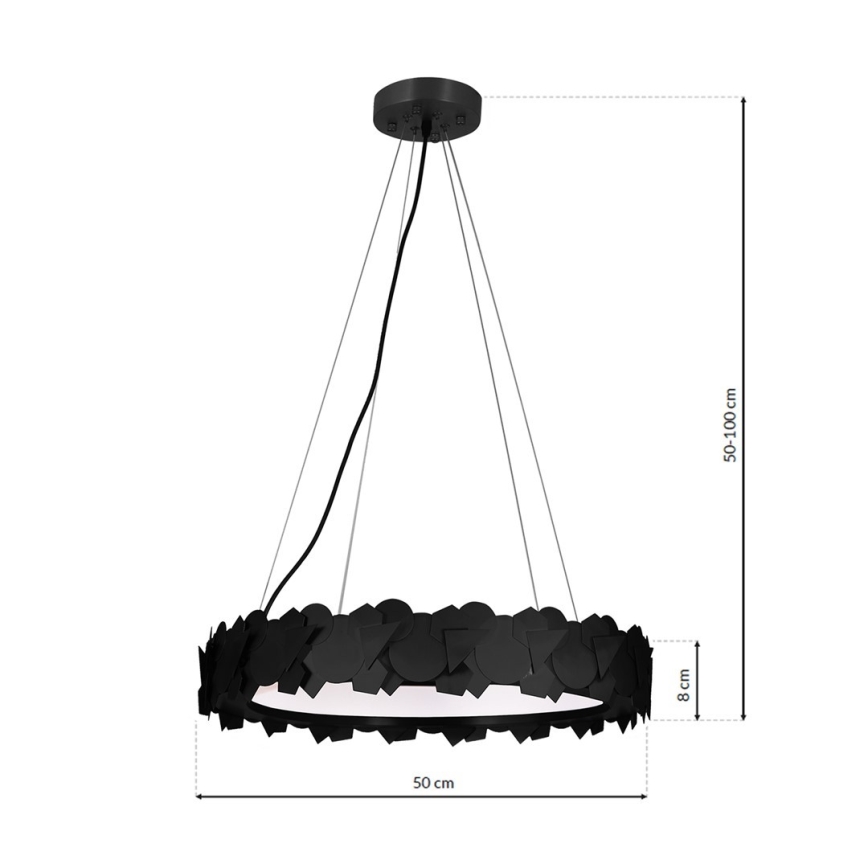Lampadario LED su filo SOHO 1xLED/24W/230V nero