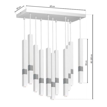 Lampadario LED su fune CASTRO 11xG9/7W/230V