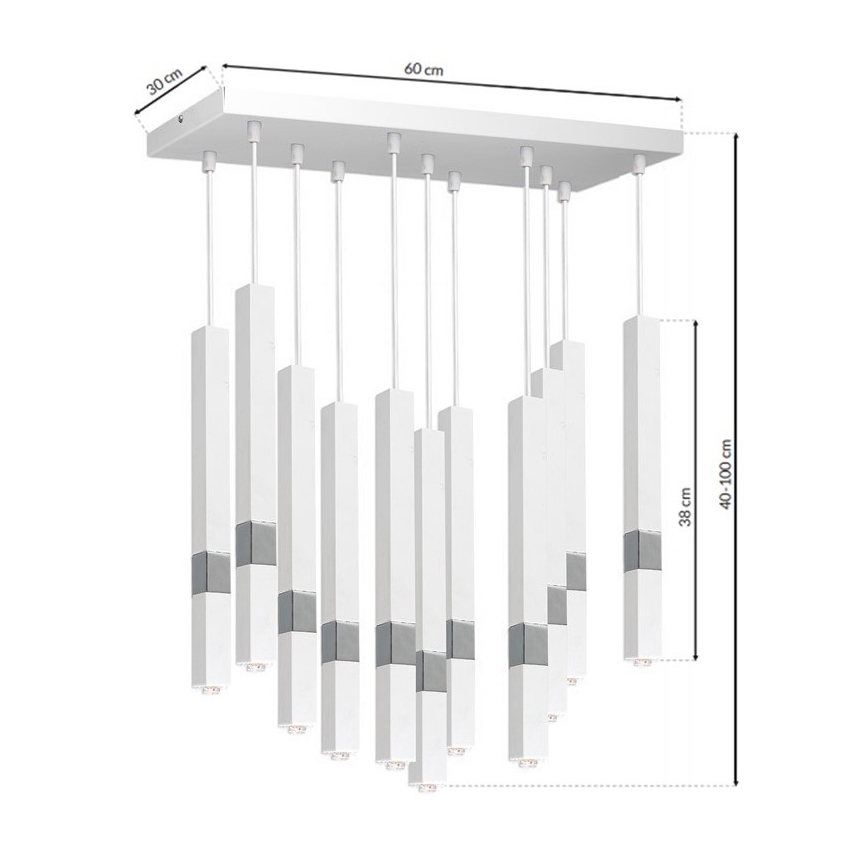 Lampadario LED su fune CASTRO 11xG9/7W/230V