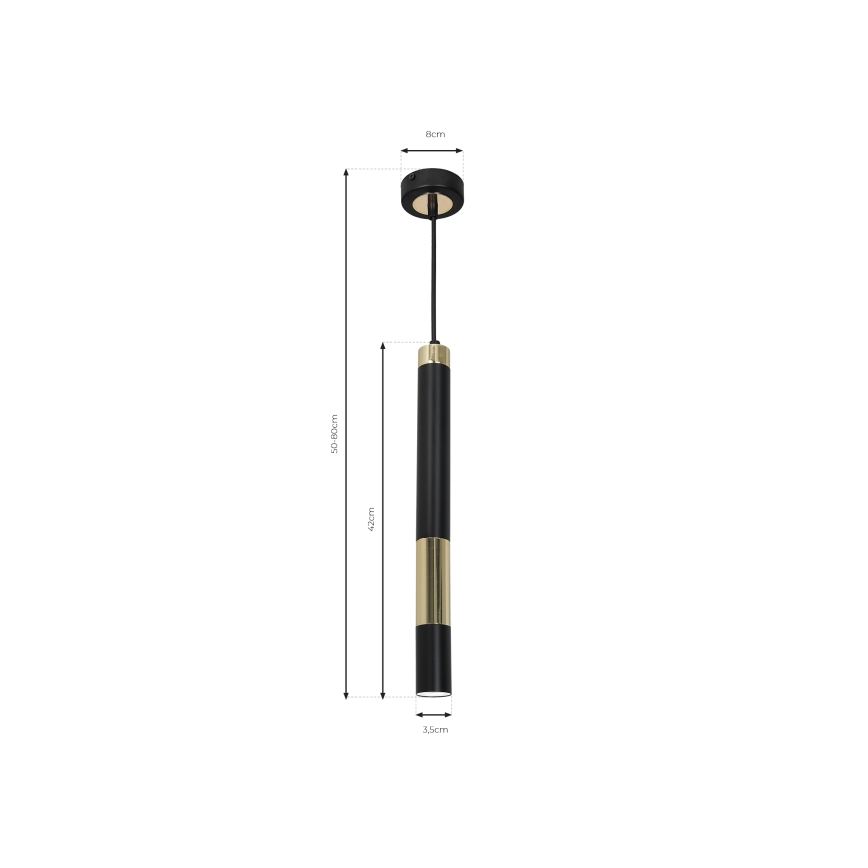 Lampadario LED su fune DALLAS 1xGU10/3W/230V