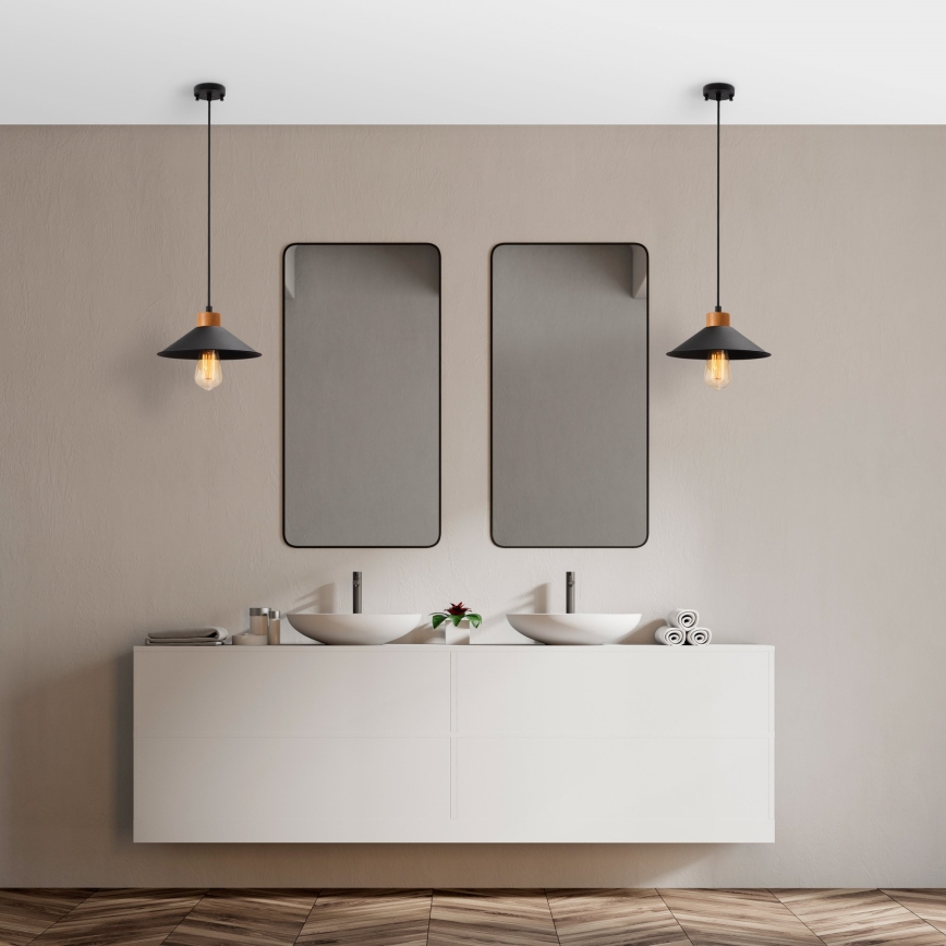 Lampadario MANAVGAT 1xE27/40W/230V nero/marrone