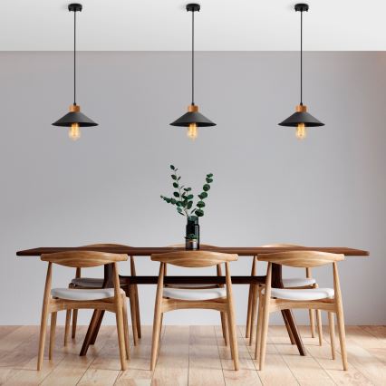 Lampadario MANAVGAT 1xE27/40W/230V nero/marrone