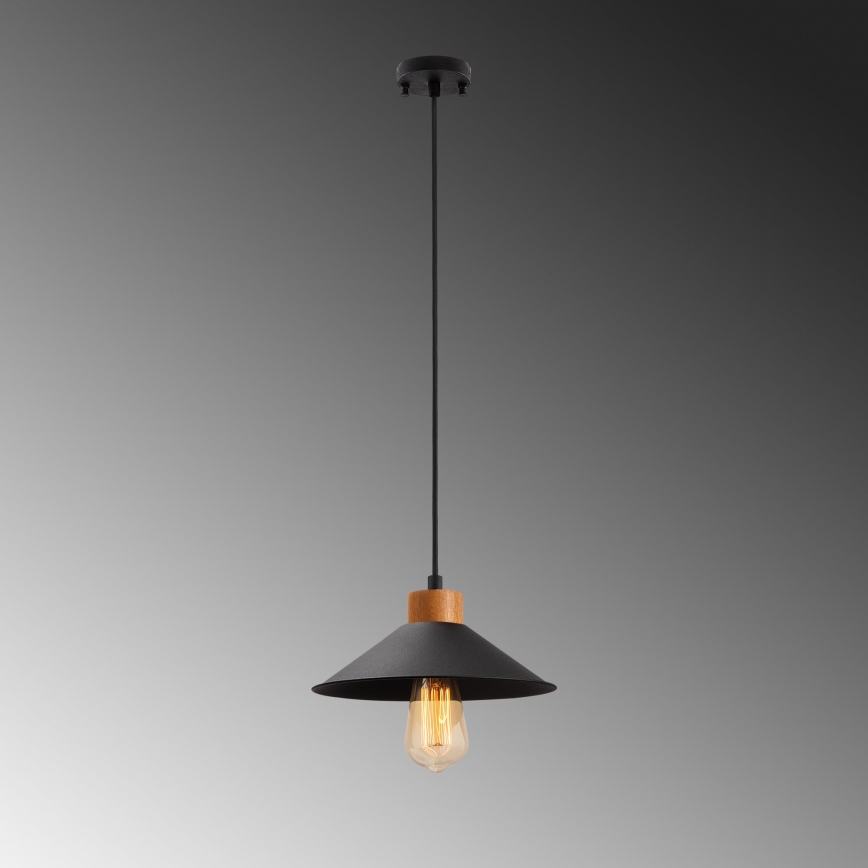 Lampadario MANAVGAT 1xE27/40W/230V nero/marrone