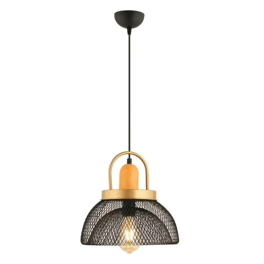 Lampadario MONZA 1xE27/40W/230V diametro 29 cm nero/oro