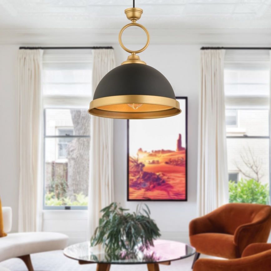 Lampadario MONZA 1xE27/40W/230V diametro 30 cm nero/bronzo
