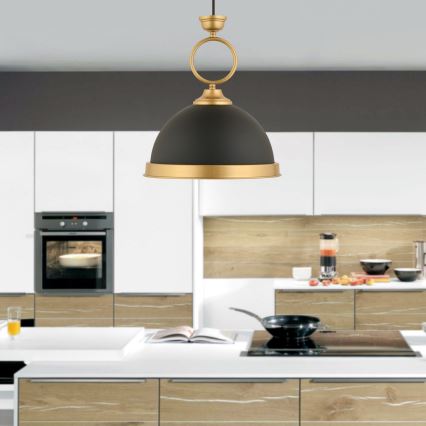 Lampadario MONZA 1xE27/40W/230V diametro 30 cm nero/bronzo