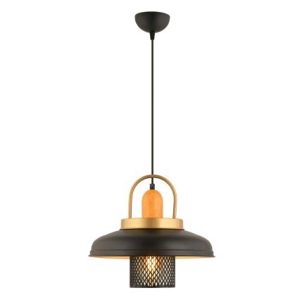 Lampadario MONZA 1xE27/40W/230V diametro 32 cm nero/oro