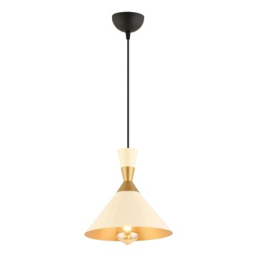 Lampadario MONZA 1xE27/40W/230V Ø 25 cm crema/oro