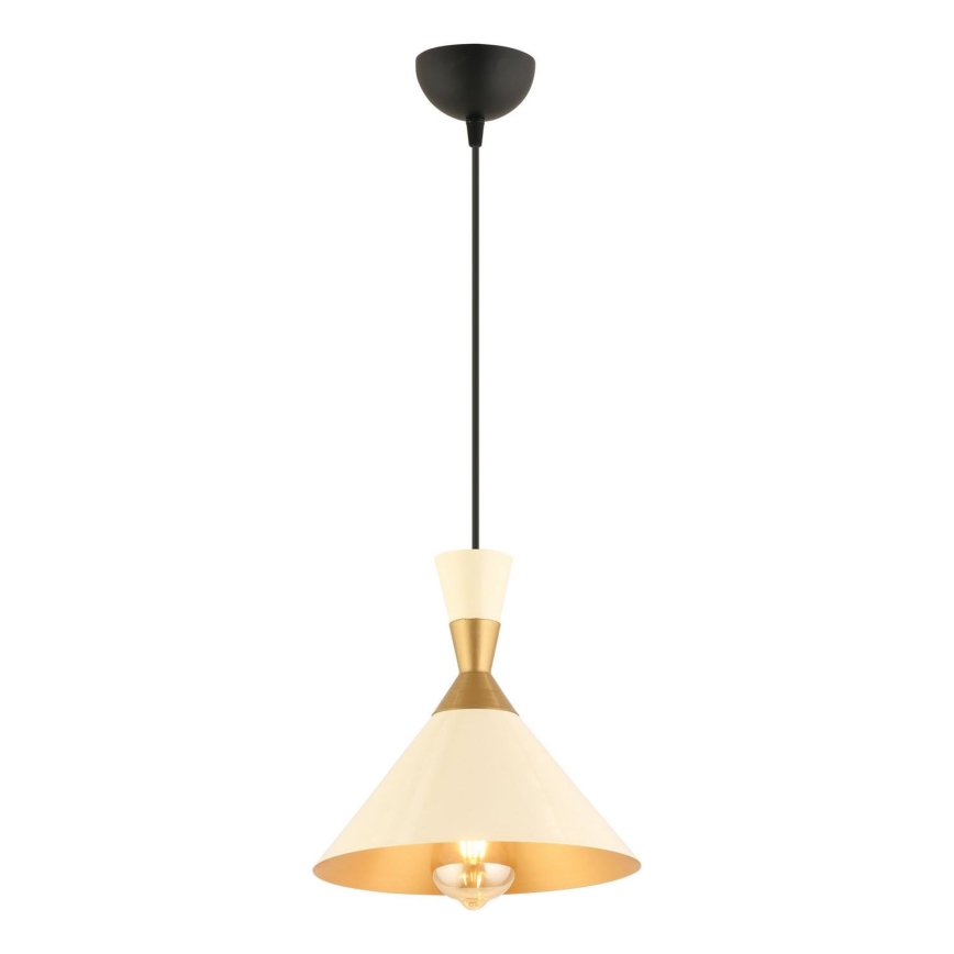 Lampadario MONZA 1xE27/40W/230V Ø 25 cm crema/oro