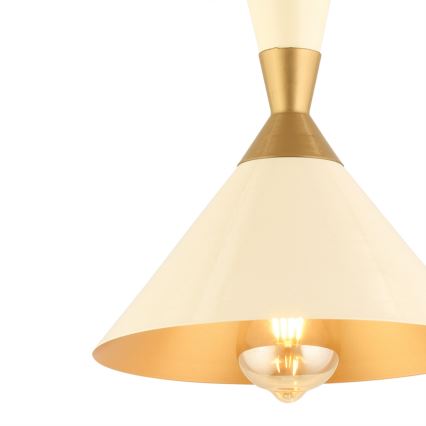 Lampadario MONZA 1xE27/40W/230V Ø 25 cm crema/oro
