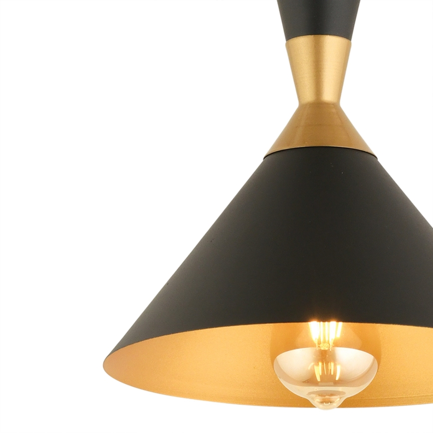 Lampadario MONZA 1xE27/40W/230V Ø 25 cm nero/oro