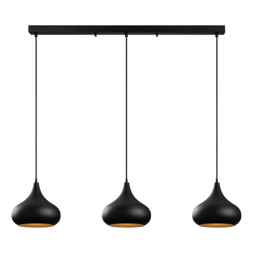 Lampadario MUBA 3xE27/40W/230V nero