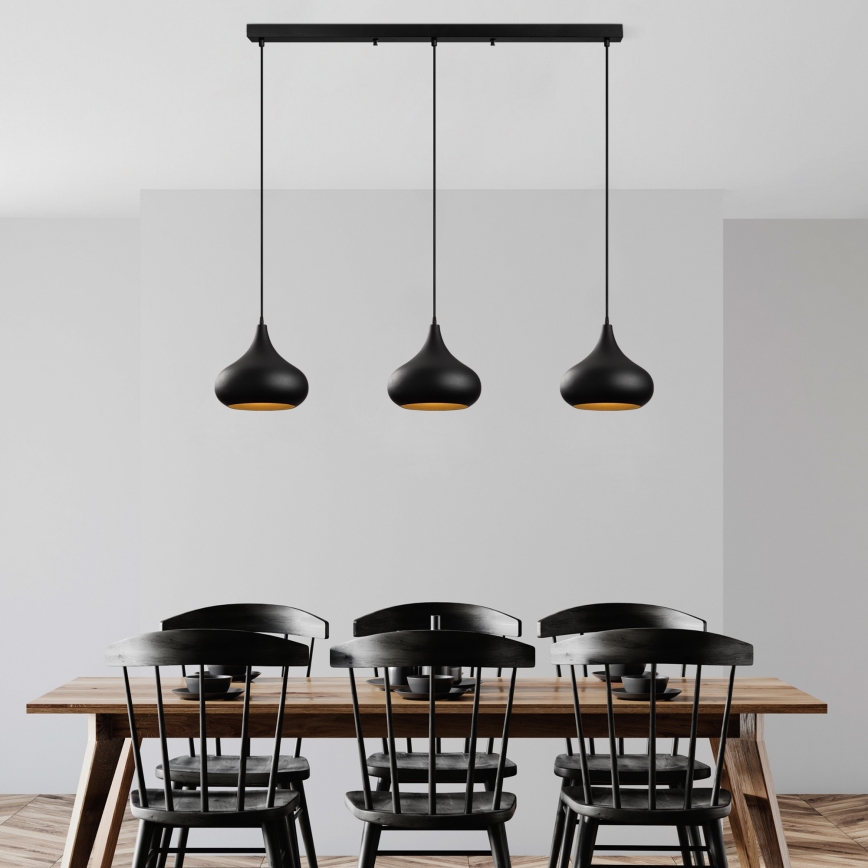 Lampadario MUBA 3xE27/40W/230V nero