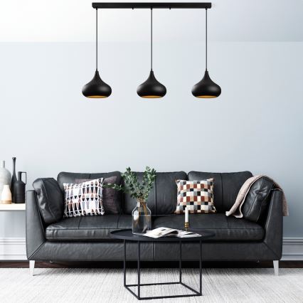 Lampadario MUBA 3xE27/40W/230V nero