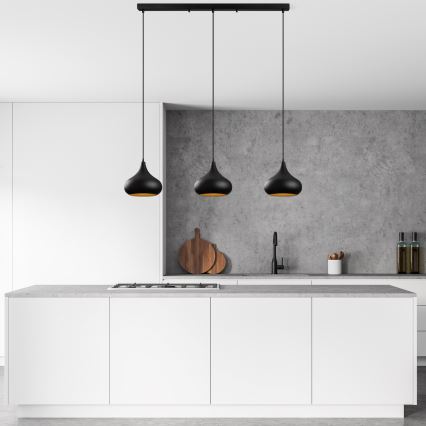 Lampadario MUBA 3xE27/40W/230V nero