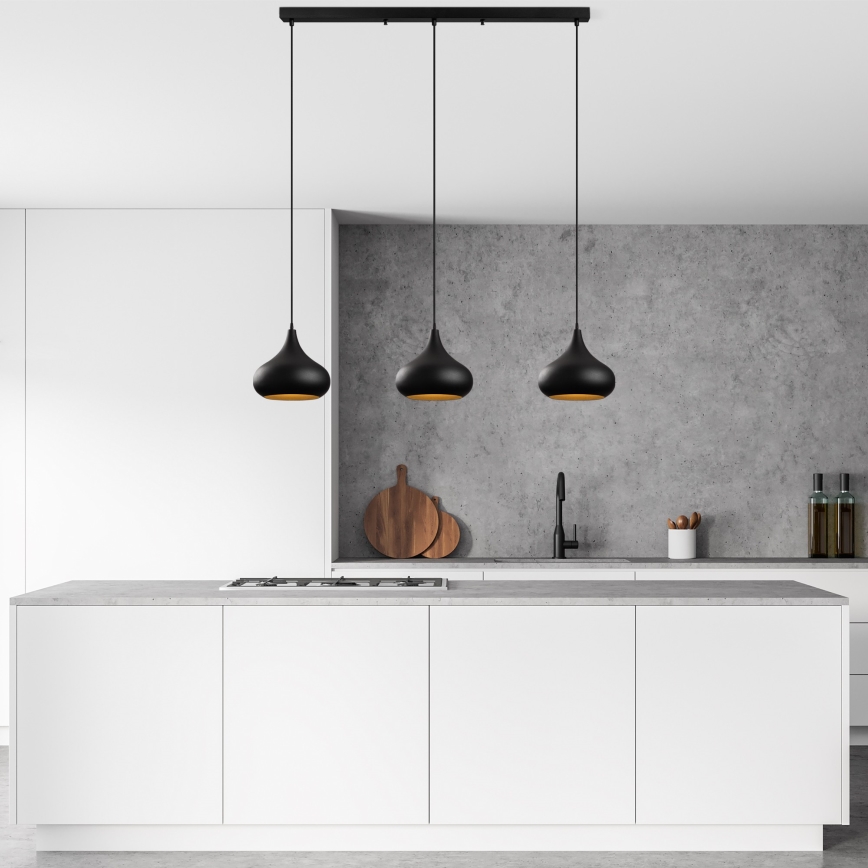 Lampadario MUBA 3xE27/40W/230V nero