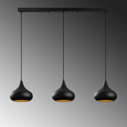 Lampadario MUBA 3xE27/40W/230V nero