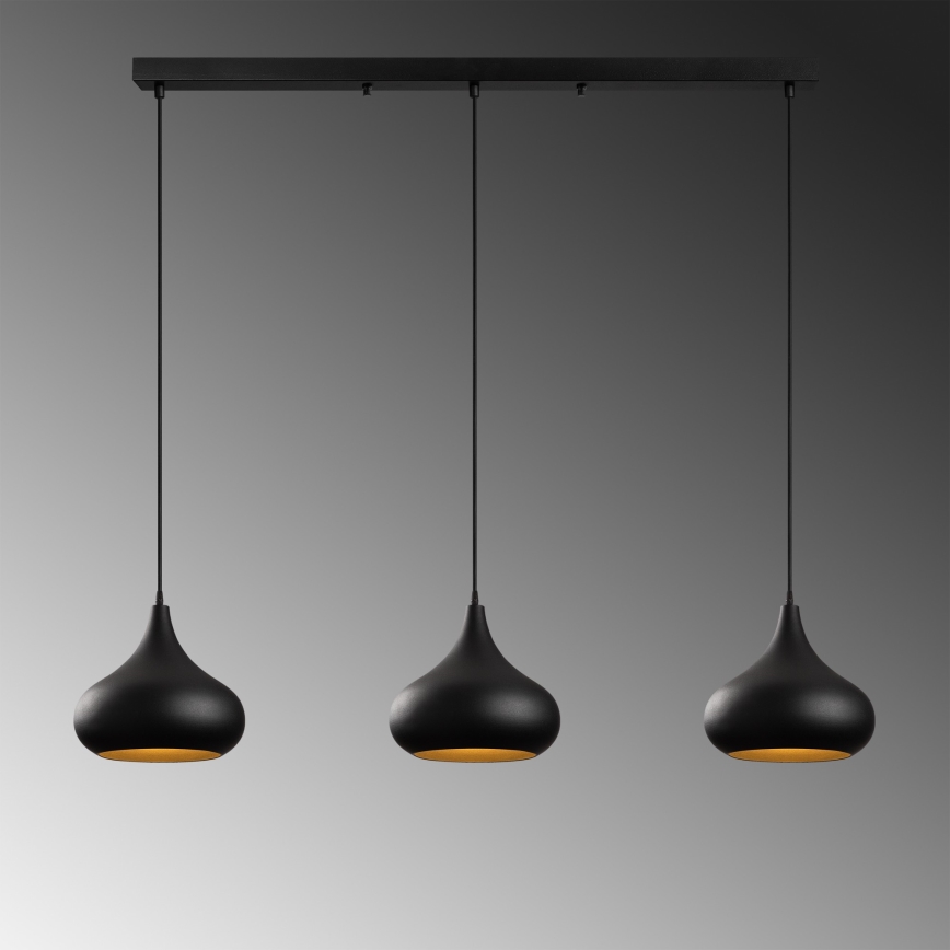 Lampadario MUBA 3xE27/40W/230V nero
