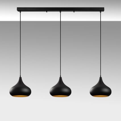 Lampadario MUBA 3xE27/40W/230V nero