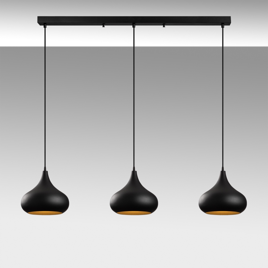 Lampadario MUBA 3xE27/40W/230V nero