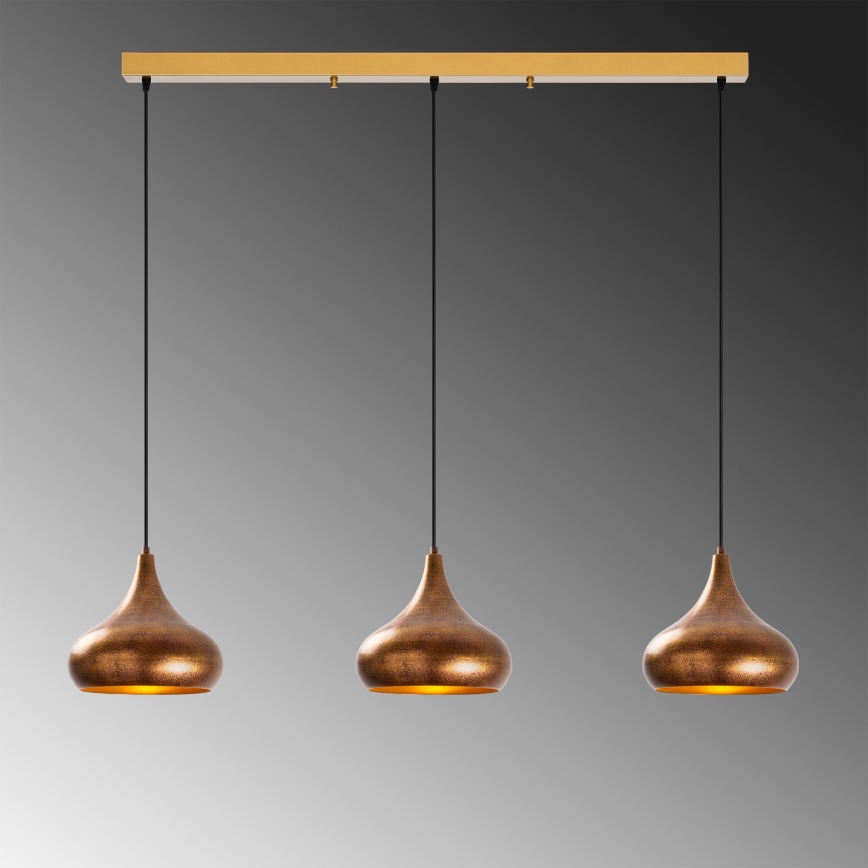 Lampadario MUBA 3xE27/40W/230V rame