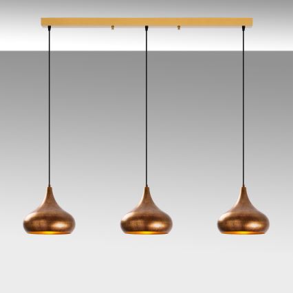 Lampadario MUBA 3xE27/40W/230V rame