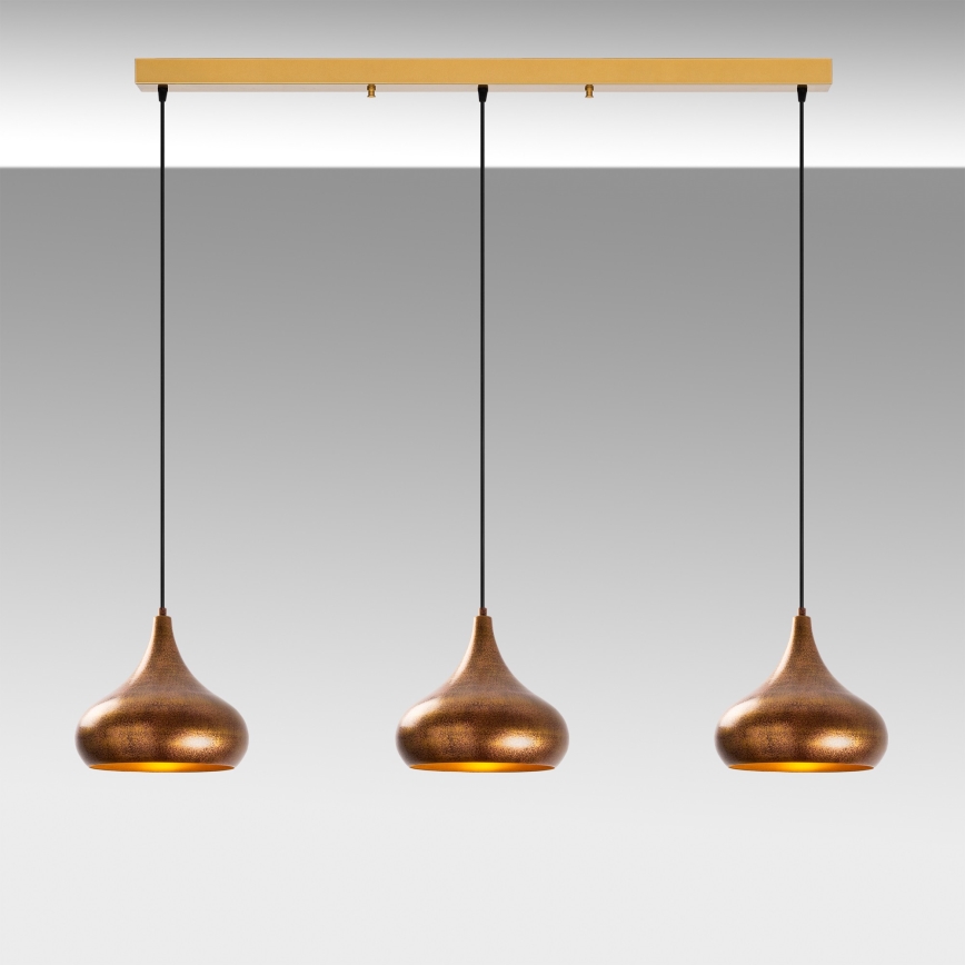 Lampadario MUBA 3xE27/40W/230V rame
