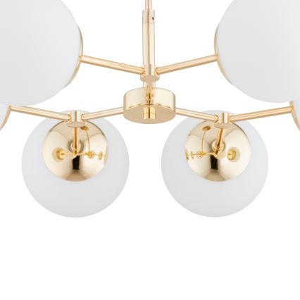 Lampadario on a pole FOTON  6xE14/40W/230V oro/bianco