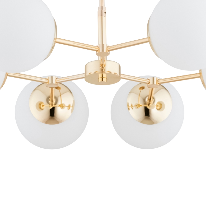Lampadario on a pole FOTON  6xE14/40W/230V oro/bianco