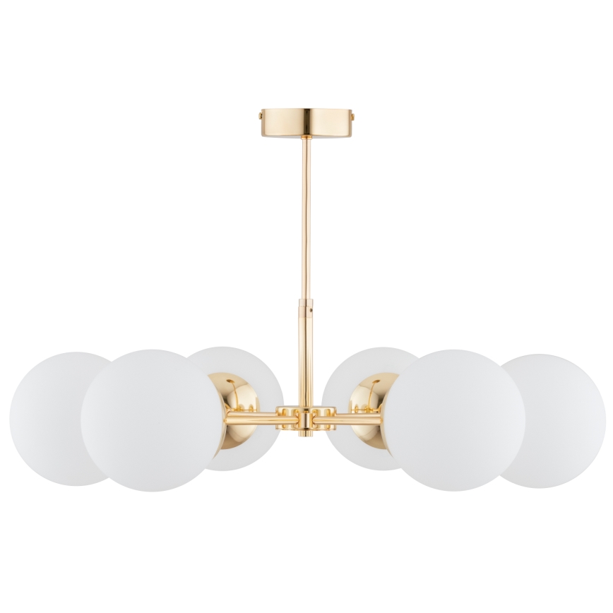 Lampadario on a pole FOTON  6xE14/40W/230V oro/bianco