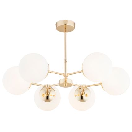 Lampadario on a pole FOTON  6xE14/40W/230V oro/bianco