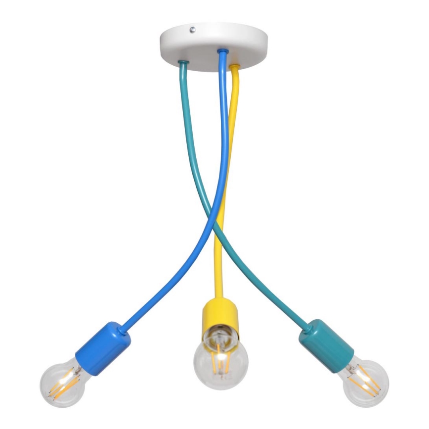 Lampadario per bambini a sospensione con supporto rigido HARVARD 3xE27/15W/230V
