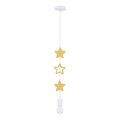Lampadario per bambini a sospensione STARS 1xE27/20W/230V giallo/bianco