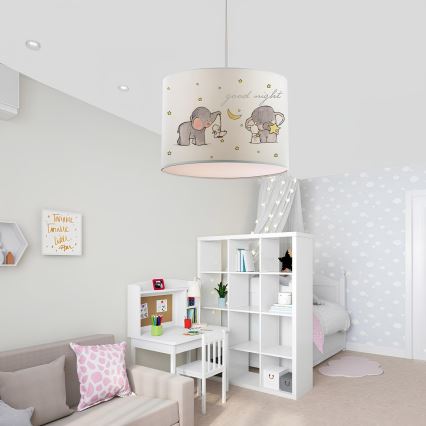 Lampadario per bambini CANDY 1xE27/40W/230V bianco/beige