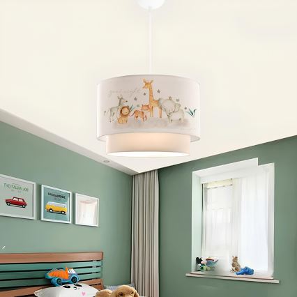 Lampadario per bambini CANDY 1xE27/40W/230V bianco/marrone