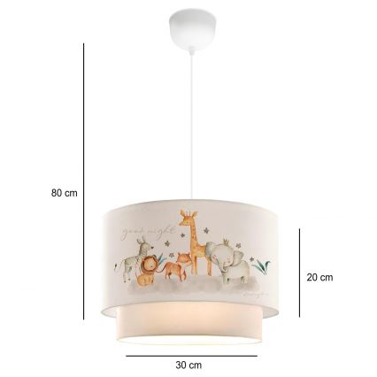 Lampadario per bambini CANDY 1xE27/40W/230V bianco/marrone