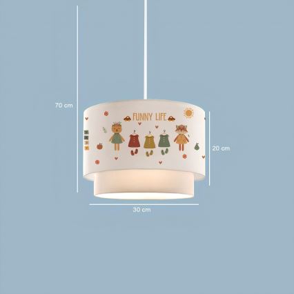 Lampadario per bambini CANDY 1xE27/40W/230V bianco/multicolore