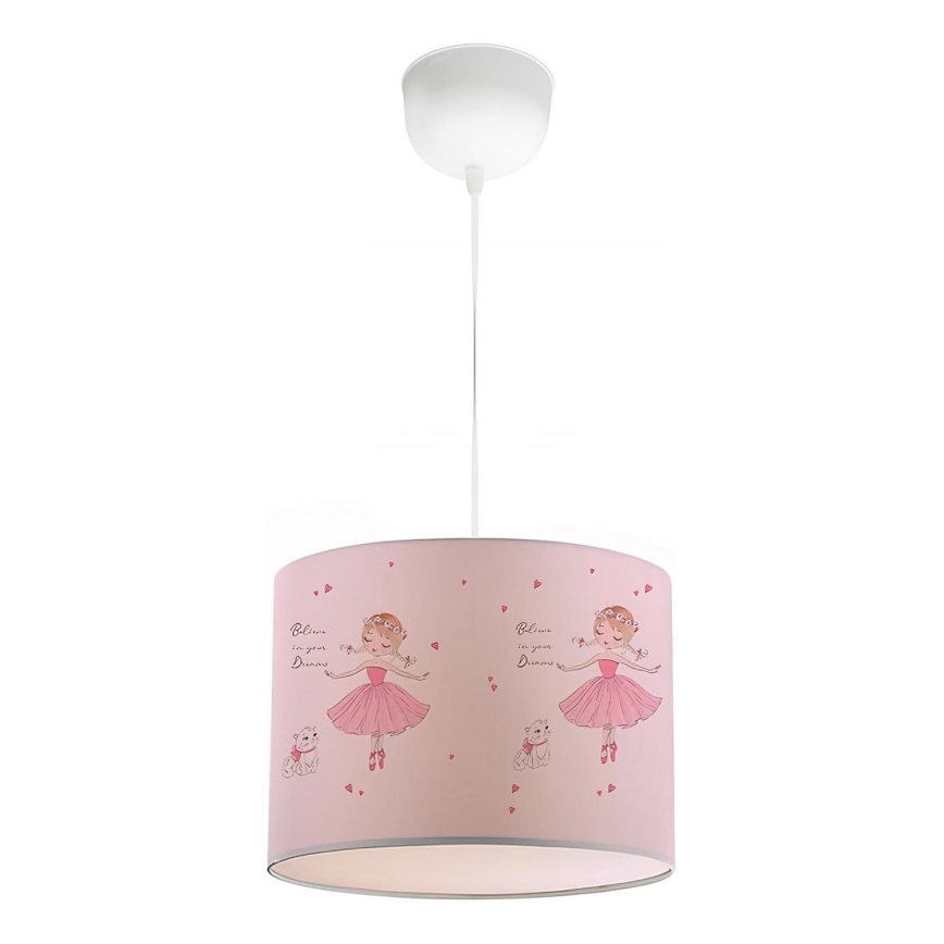 Lampadario per bambini CANDY 1xE27/40W/230V rosa