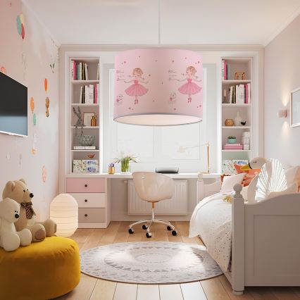 Lampadario per bambini CANDY 1xE27/40W/230V rosa